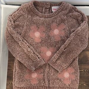 Little Lass Pink and Brown Nordic Sweater